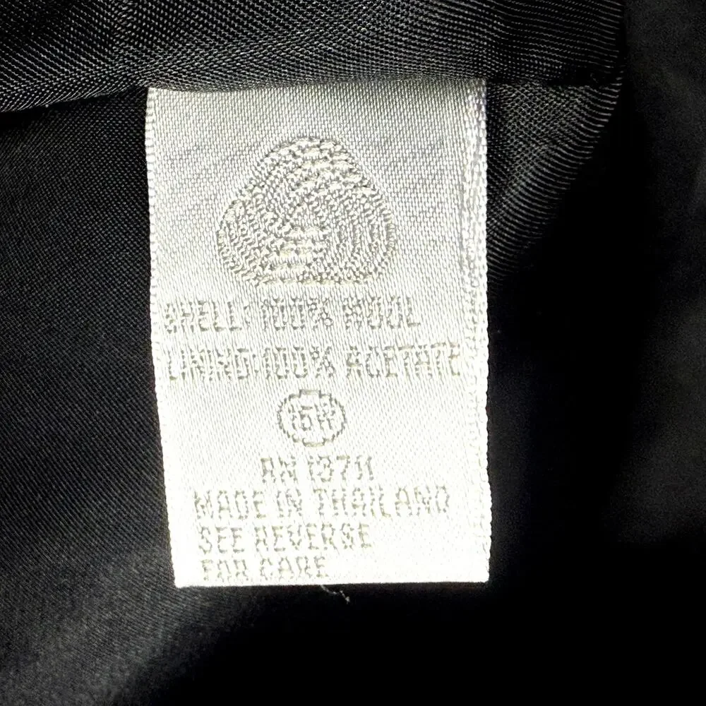 Vintage Lord & Taylor Black Textured Wool Blazer 90s Power Suit Jacket 16W